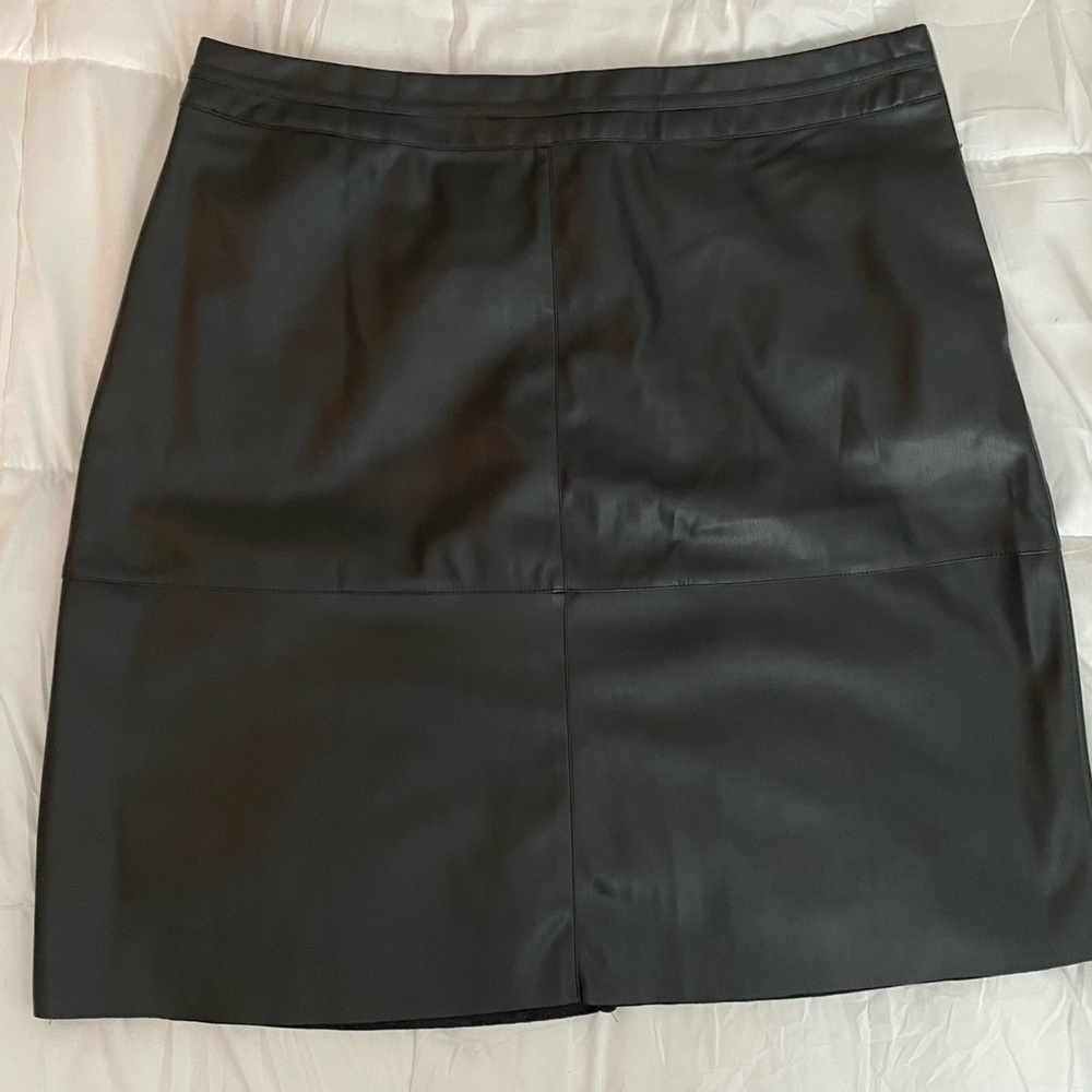 Universal standard faux leather skirt.